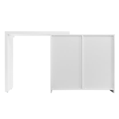 Schminktisch mit Beistelltisch,Bürotisch mit 6 Schubladen,Vergoldeten Griffen,drehbare Tischplatte(180°),lackiert,Blumenmuster,stoßfeste abgerundete Ecken,40T*73H,Weiß (ohne Spiegel und Hocker)
