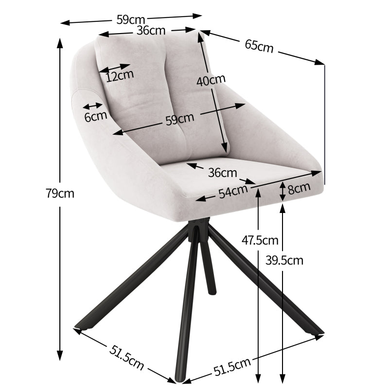 Moderner beiger Samtstuhl, 2er set, stilvoller und bequemer drehbarer Esszimmerstuhl, grau