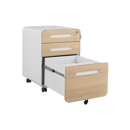 3 Drawer Mobile File Cabinet Under Desk Office,Simple Style Versatile Storage Cabinet for Legal/Letter/A4 Files, 5 Wheel Design Anti-Tilting Cold Rolled Steel Waterproof Moisture-Proof White