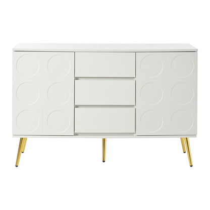 Kommode mit 3 Schubladen und 2 Türen, Kommodenschrank, für Schlafzimmer und Wohnzimmer, mit verstellbaren Regalen und Kippschutz, 120 x 40 x 78 cm, Weiß