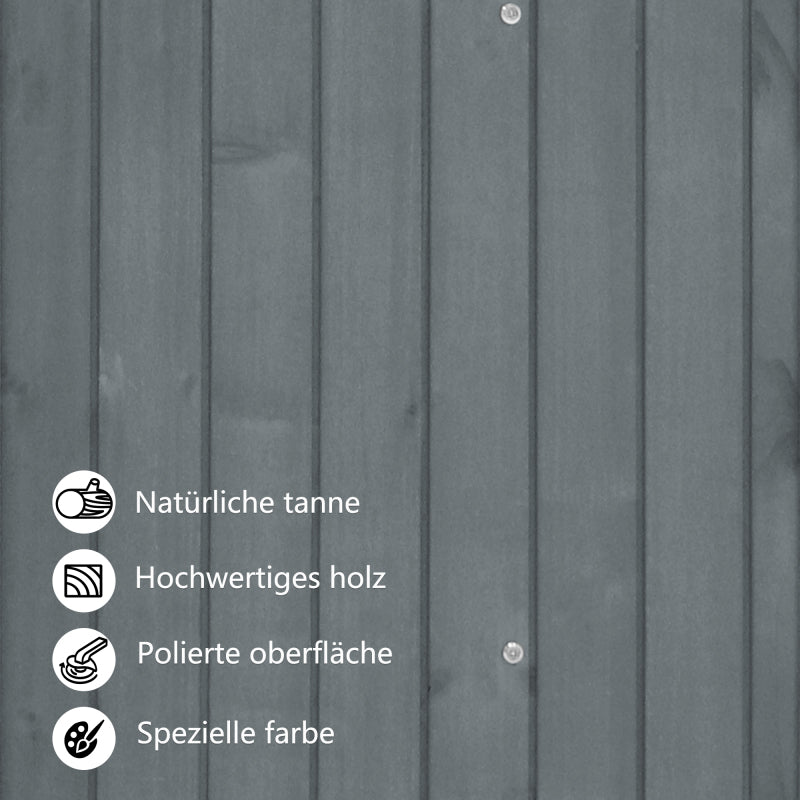 Gerätehaus Gartenschrank Geräteschuppen Geräteschrank, BxT: 124x46 cm,BxTxH:124x46x174cm, auch für kleine Gärten geeignet,Grau, (Holzhütte, 1 St., Gartenhaus)
