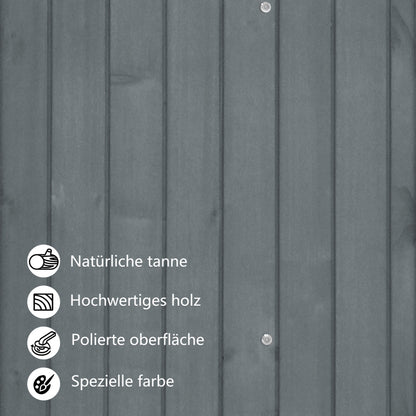 Gerätehaus Gartenschrank Geräteschuppen Geräteschrank, BxT: 124x46 cm,BxTxH:124x46x174cm, auch für kleine Gärten geeignet,Grau, (Holzhütte, 1 St., Gartenhaus)