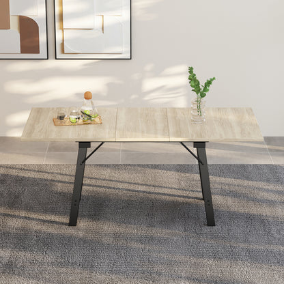 Holzfarbener Teleskop-Esstisch 140/180*80 cm, Natur