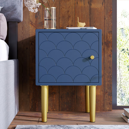 Nachttisch,Nachtschrank Beistelltisch,Marineblau, Sofatisch passend zu jedem Bett & Schlafzimmer - H50/B35/T35 cm