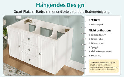 Hängender Waschtisch, Moderner Stil,Badmöbel für Badezimmer,weiß