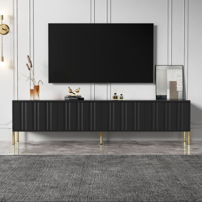 Schwarzes TV-Schrank, 190 cm(L) x 38 cm(W) x 48 cm(H), goldene Tischbeine