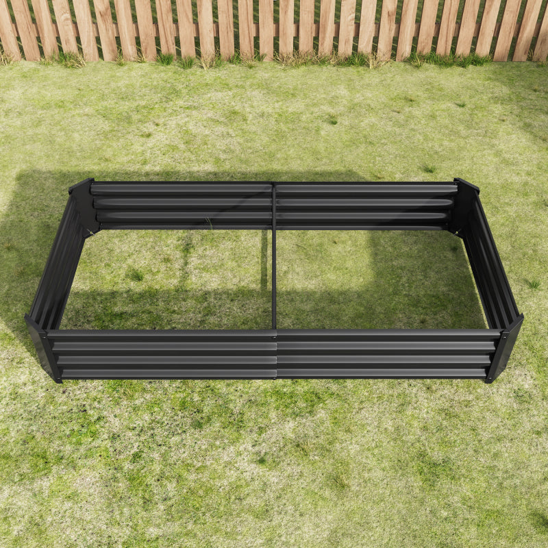 Hochbeet Metall Pflanzenbeet, Hochbeete für Garten aus robustem Stahlblech mit stabilem Design, Rostschutz und Langer Haltbarkeit, Hochbeet Bausatz ohne Boden, Ideal für Gemüse, Kräuter & Blumen Anthr