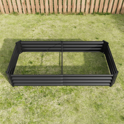 Hochbeet Metall Pflanzenbeet, Hochbeete für Garten aus robustem Stahlblech mit stabilem Design, Rostschutz und Langer Haltbarkeit, Hochbeet Bausatz ohne Boden, Ideal für Gemüse, Kräuter & Blumen Anthr