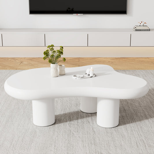 Unregelmäßiger Couchtisch in Wolkenform, 97cm Länge, 67cm Breite, 32cm Höhe, MDF mit Filzunterlagen, lackierte Oberfläche,Kreativer Couchtisch