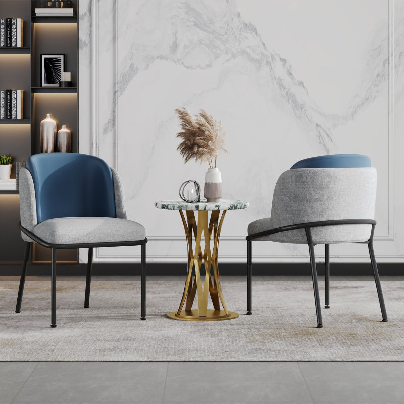 2 St Moderner Stuhl, Ideal für Wohnzimmer, Offene Bürofläche, Esszimmer, Grau+Marine