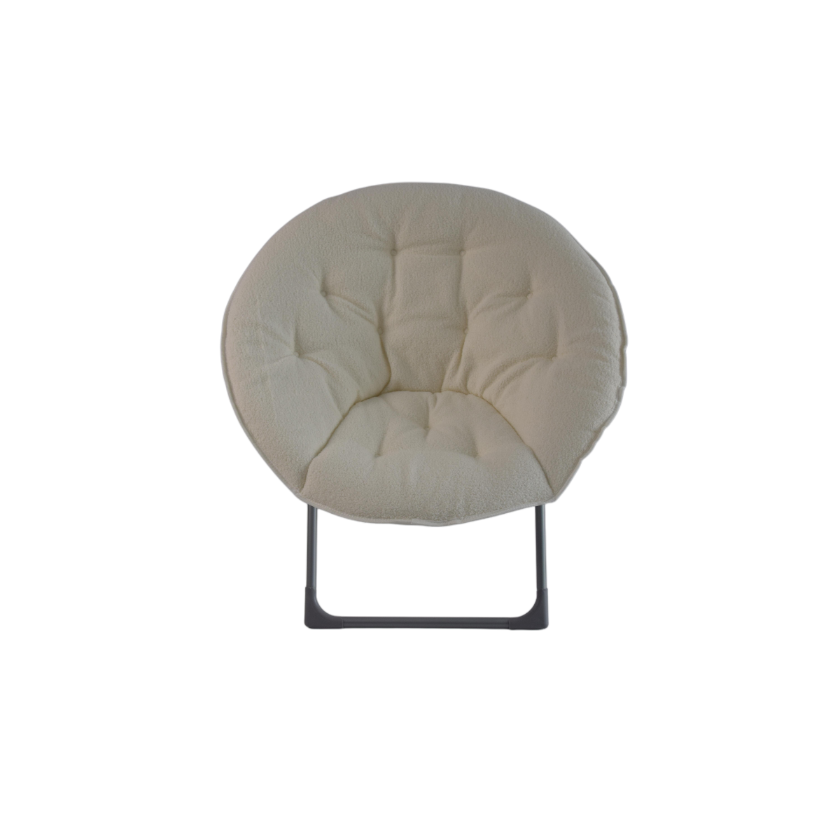 Klappbarer Moon Chair Schafwolle-Bezug, XXL, Traglast 110 kg, Platzsparend, Beige