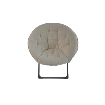 Klappbarer Moon Chair Schafwolle-Bezug, XXL, Traglast 110 kg, Platzsparend, Beige