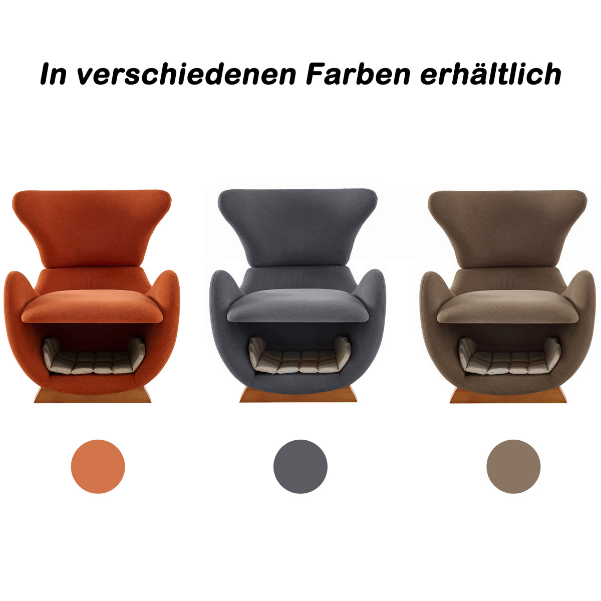 Designer-Loungesessel im Walhai-Look – Haustierfreundliches Einzelsofa mit Katzenhöhle, kratzfester Stoff, moderner Fernsehsessel, Braun