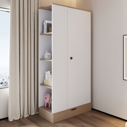 Kleiderschrank 70*40*170cm, eintürige Ausführung, mit Einlegeböden und Schubladen, weiß
