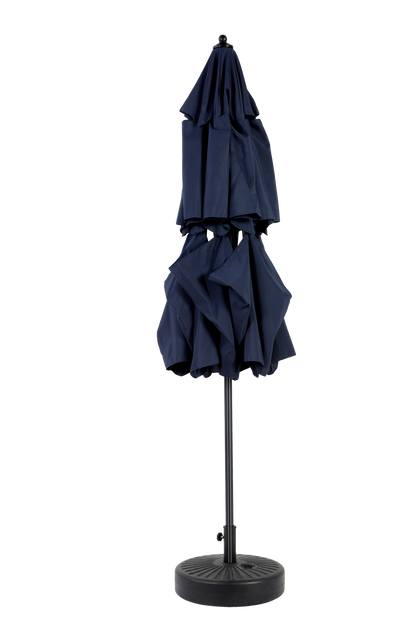 14.8 Ft Double Sided Outdoor Umbrella Rectangular Large with Crank (Navy Blue) (No Base)