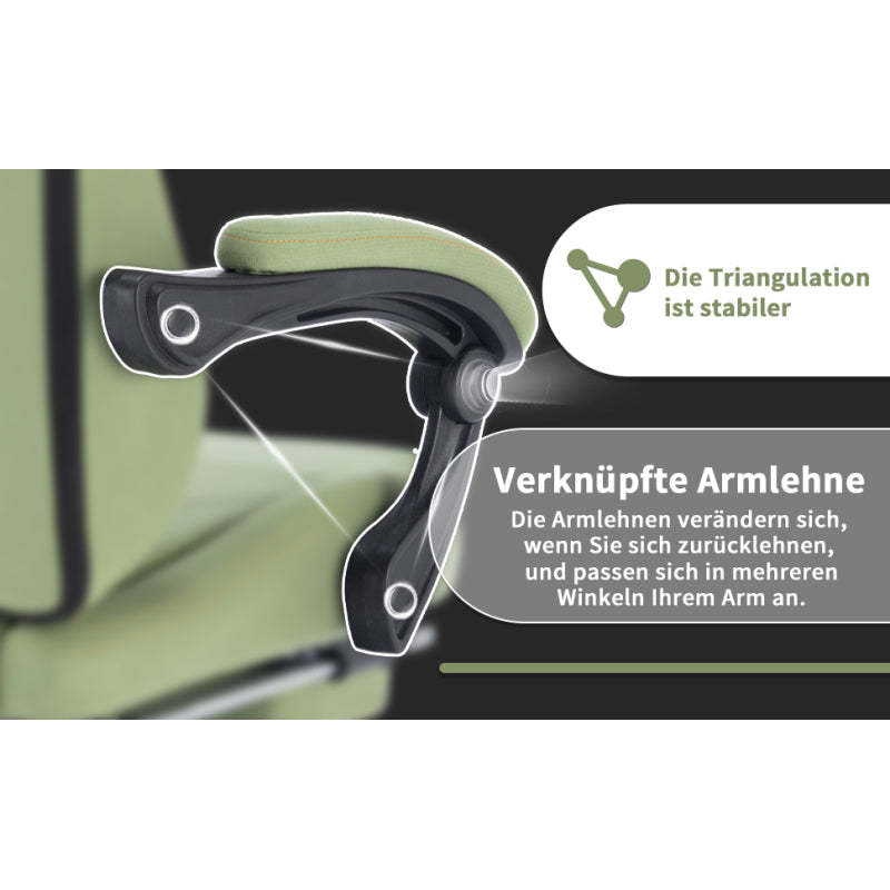 Gaming Stuhl Computerstuhl Ergonomischer Gaming Chair mit Fußstütze Bürostuhl Ergonomischer Computerstuhl mit Lendenwirbelstütze Grün