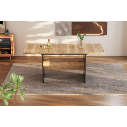 Erweiterbarer Esstisch 140/180*80cm, Holzmaserung Rechteckiger Esstisch