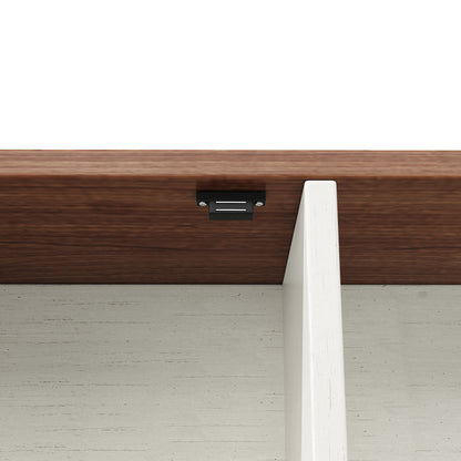 Küchenschrank 115x40x175cm hohes Sideboard Weiß mit App-LED-Beleuchtung, X-Design Schiebetüren, 2 Schubladen & Magnetklappen, Küchenbuffet