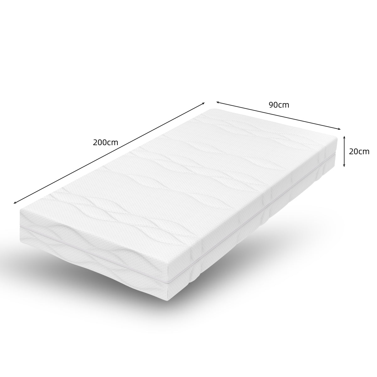 Taschenfederkern Matratze 90x200 cm, 7 Zonen, H3/H4, Boxspring-Gefühl