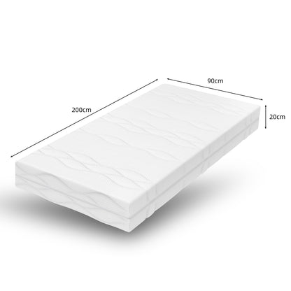 Taschenfederkern Matratze 90x200 cm, 7 Zonen, H3/H4, Boxspring-Gefühl