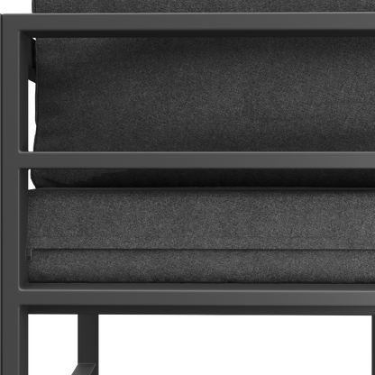 Seil-Gartenmöbel-Set, Garten-Lounge-Set, Ecksofa mit verzinktem Eisengestell, verstellbare Beine, inklusive aller Sitz- und Rückenkissen, grau