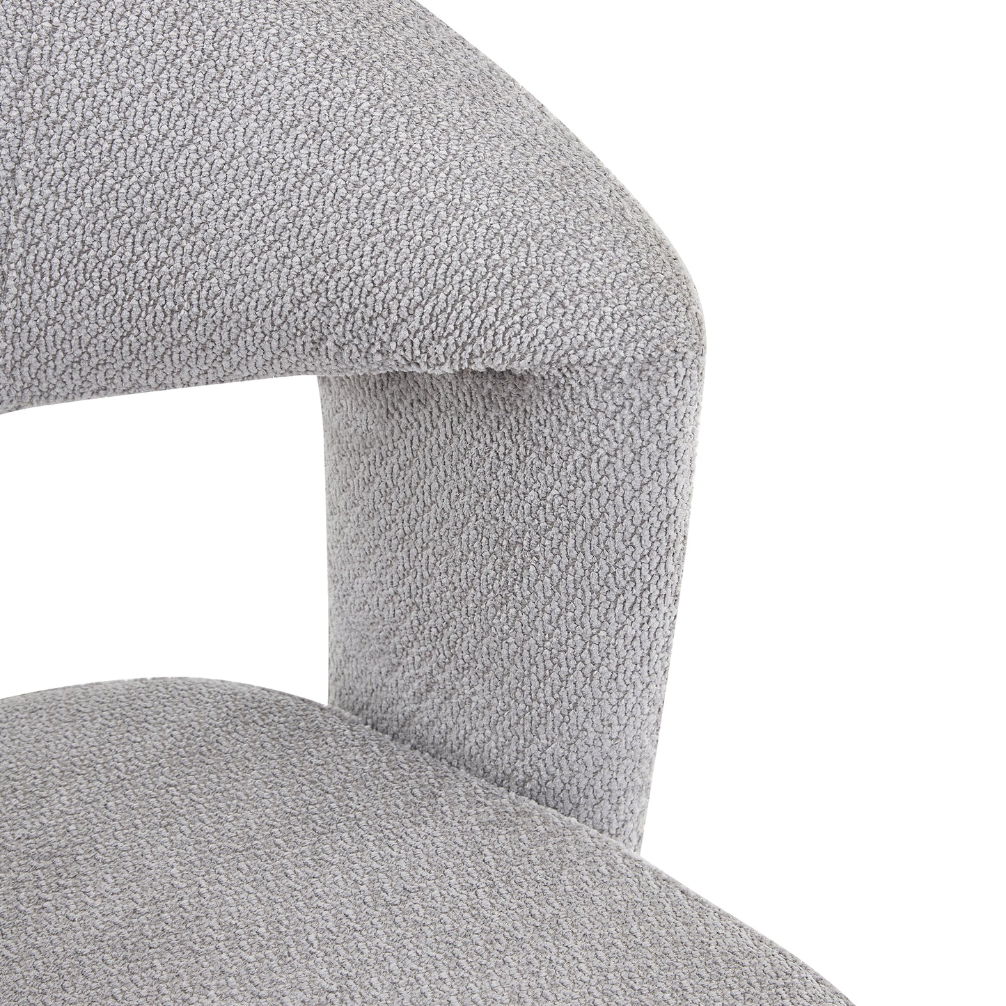 2er-Set Retro-Luxus-Drehstühle Esszimmerstühle aus Strukturstoff Grau mit Massivholzbeinen 360 Grad drehbar gepolstert mit Rückenlehne Höhe 81,5 cm
