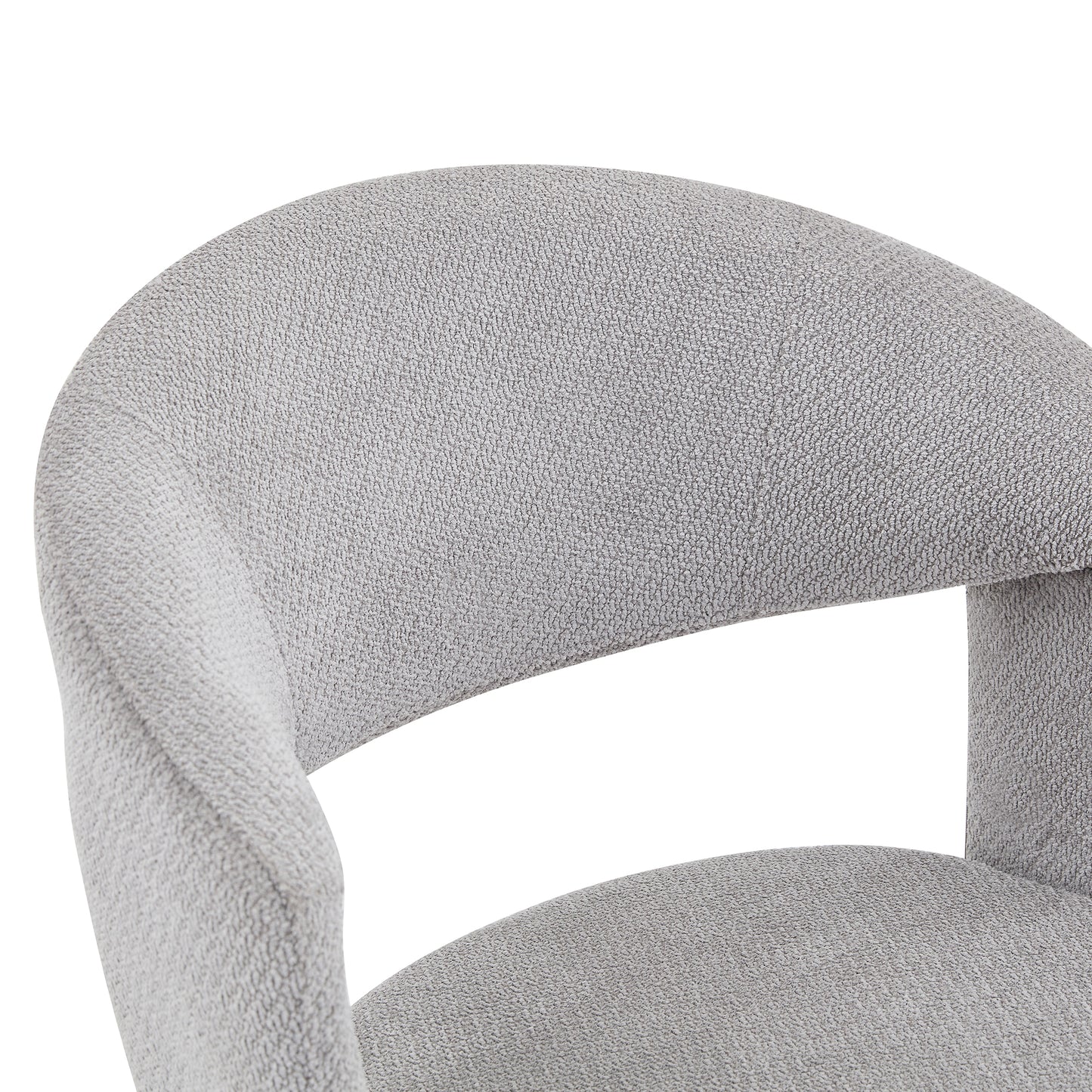 2er-Set Retro-Luxus-Drehstühle Esszimmerstühle aus Strukturstoff Grau mit Massivholzbeinen 360 Grad drehbar gepolstert mit Rückenlehne Höhe 81,5 cm