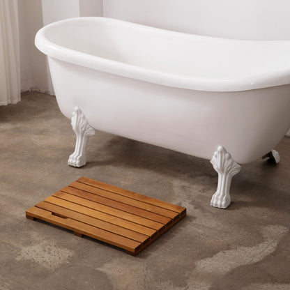 Teak Wood,Teak Antirutschmatte,Teak Duschmatte rutschfeste Badezimmermatte Luxus Spa Matte Holz Badewannenmatte 40 x 60 cm