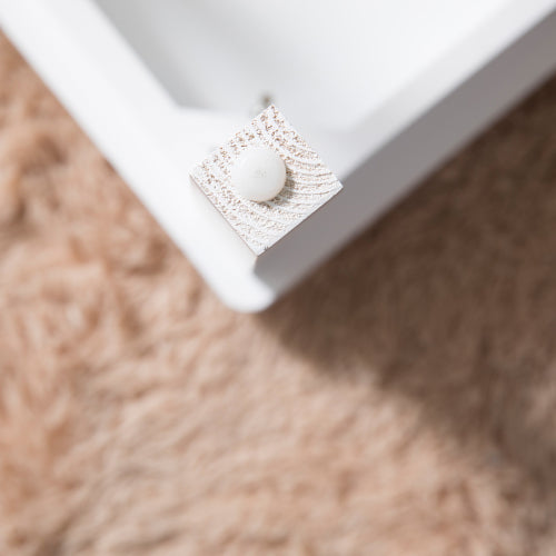 Schminkhocker Gepolstert, Polsterhocker PU-Leder, Schminkstuhl ohne Lehne, Fußhocker mit Massivholzbeinen