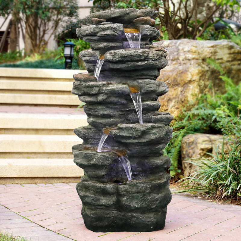 40inches High Outdoor Rock Water Fountain for Home Garden Decor