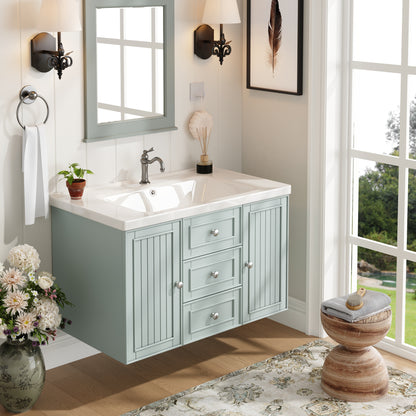 Badezimmerschrank mit waschbecken,Grün