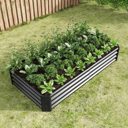 Hochbeet Metall Pflanzenbeet, Hochbeete für Garten aus robustem Stahlblech mit stabilem Design, Rostschutz und Langer Haltbarkeit, Hochbeet Bausatz ohne Boden, Ideal für Gemüse, Kräuter & Blumen Anthr