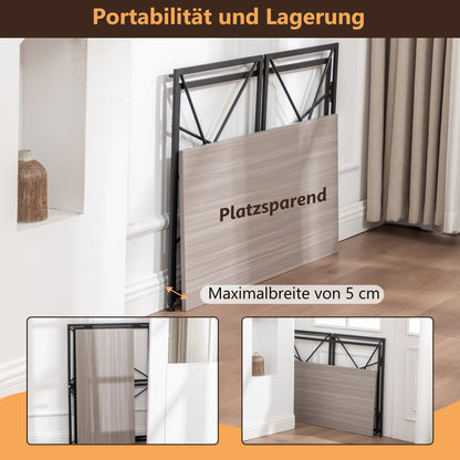 Klappbarer Schreibtisch 99x50cm – Computertisch Faltbar & Platzsparend in 8 Sek. Montiert, MDF Holzoptik für Home Office & Büro, Natur