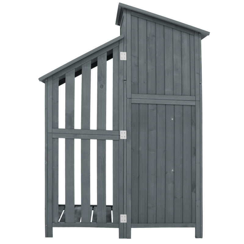 Gerätehaus Gartenschrank Geräteschuppen Geräteschrank, BxT: 124x46 cm,BxTxH:124x46x174cm, auch für kleine Gärten geeignet,Grau, (Holzhütte, 1 St., Gartenhaus)