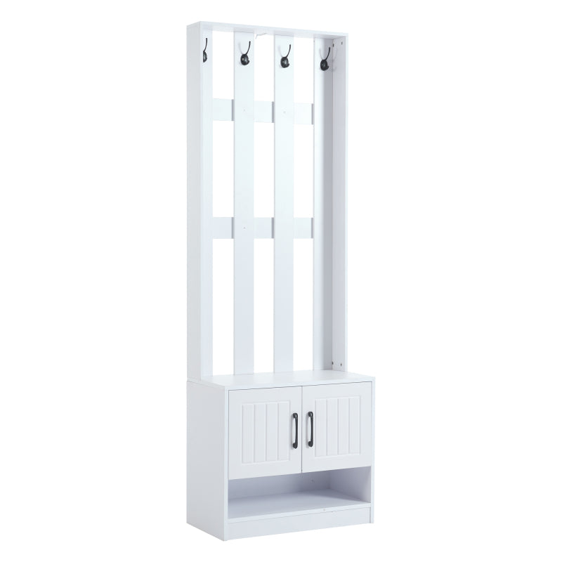 Flurgarderobe Paneel+Schuhschränke, Schuhwechsel-Set, weiß Garderoben-Set 140.6 x 32 x 180 cm