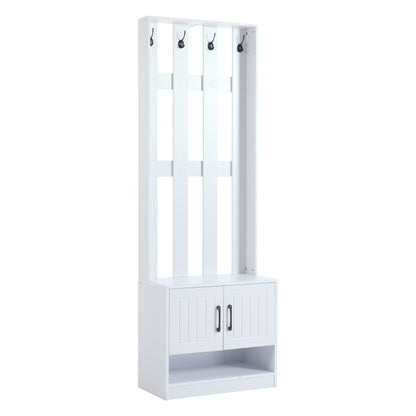 Flurgarderobe Paneel+Schuhschränke, Schuhwechsel-Set, weiß Garderoben-Set 140.6 x 32 x 180 cm