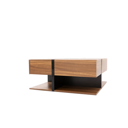 Couchtisch, Tisch mit 4 Schubladen, einzigartige Farbabstimmung und Liniendesign, Stauraum unten. 78*78*36cm