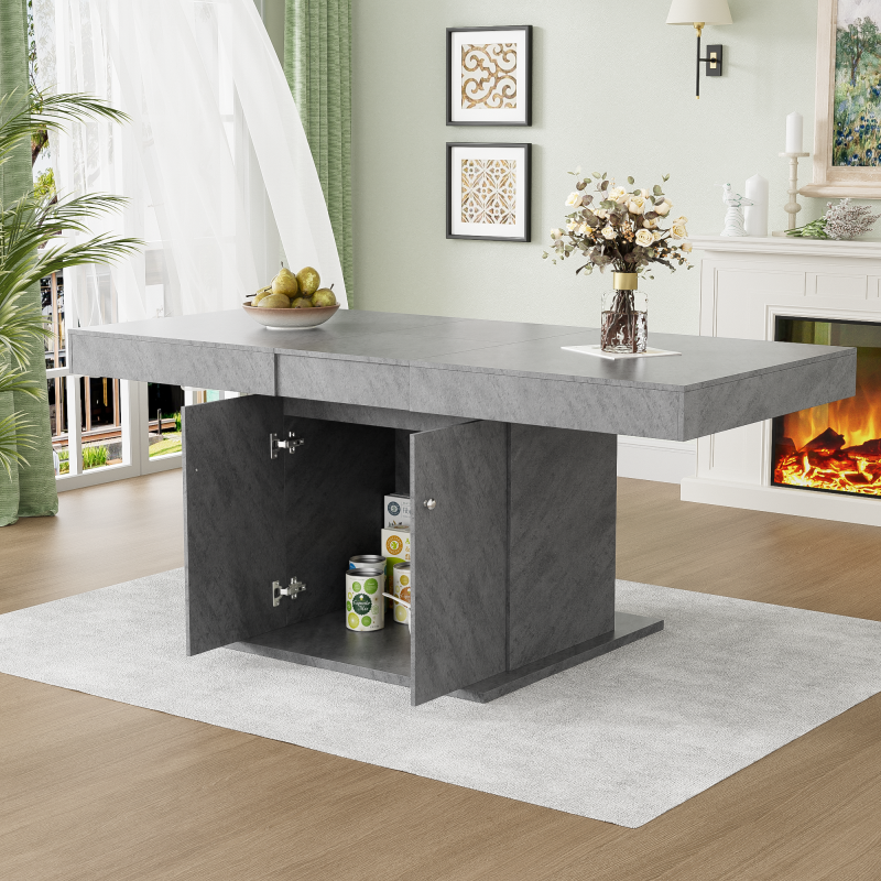 Ausziehbarer Esstisch, L140/180*W80*H76cm, Betonoptik