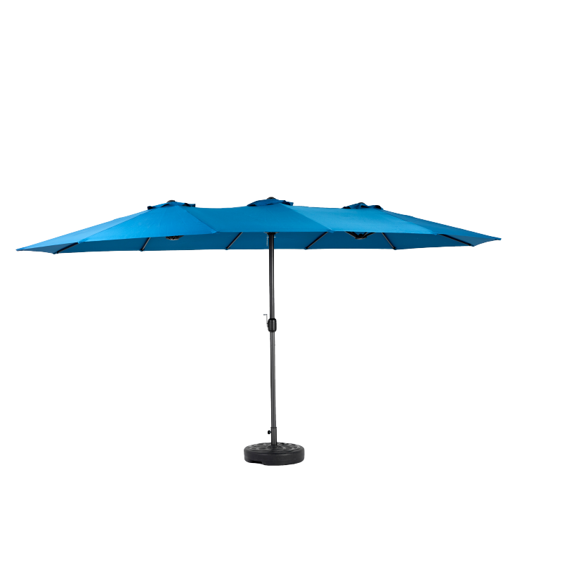 14.8 Ft Double Sided Outdoor Umbrella Rectangular Large with Crank (Dark blue)(No Base)