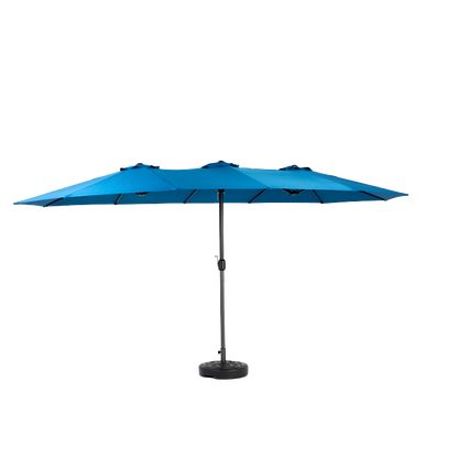 14.8 Ft Double Sided Outdoor Umbrella Rectangular Large with Crank (Dark blue)(No Base)