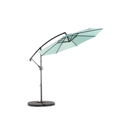 14.8 Ft Double Sided Outdoor Umbrella Rectangular Large with Crank(Light Green) (No Base)