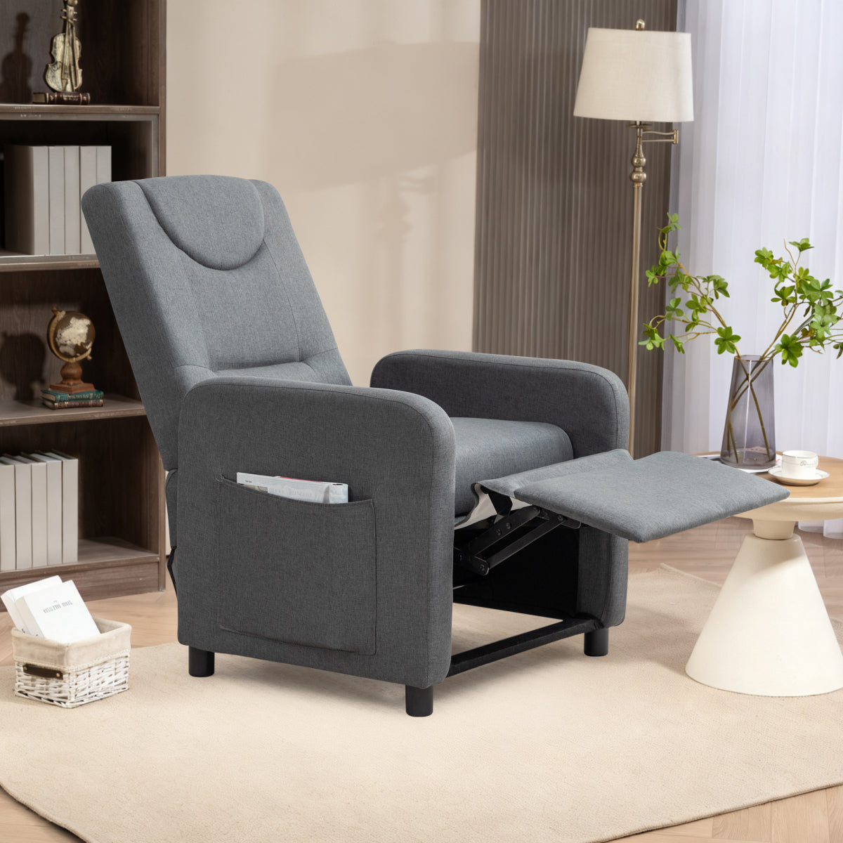 Relaxsessel Fernsehsessel Ruhesessel Liegesessel mit Liegefunktion Verstellbar Dunkelgrau