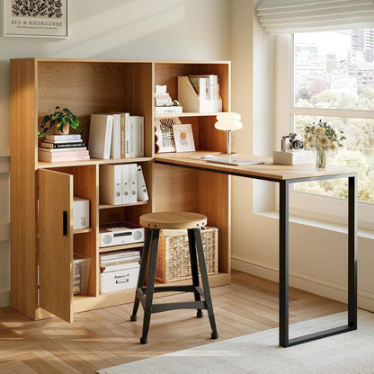 Computertisch,Regal-Schreibtisch,Schrankschreibtisch Arbeitstisch, Schrankschreibtisch, Natur 120cm