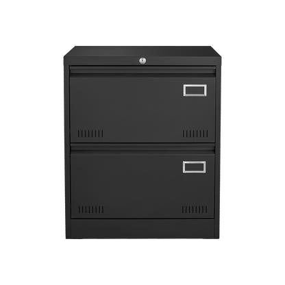 2 Drawer Metal Lateral File Cabinet with Lock,Office Vertical Files Cabinet for Home Office/Legal/Letter/A4,Locking Metal File Cabinet,Assembly Required (Black,with 2 Drawer)