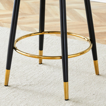 360° drehbarer Barstuhl. Moderne weiße und dunkelgraue Splice-Farbe, PU bequeme Padded Bar Stuhl, Eine Box von 2 Packungen.