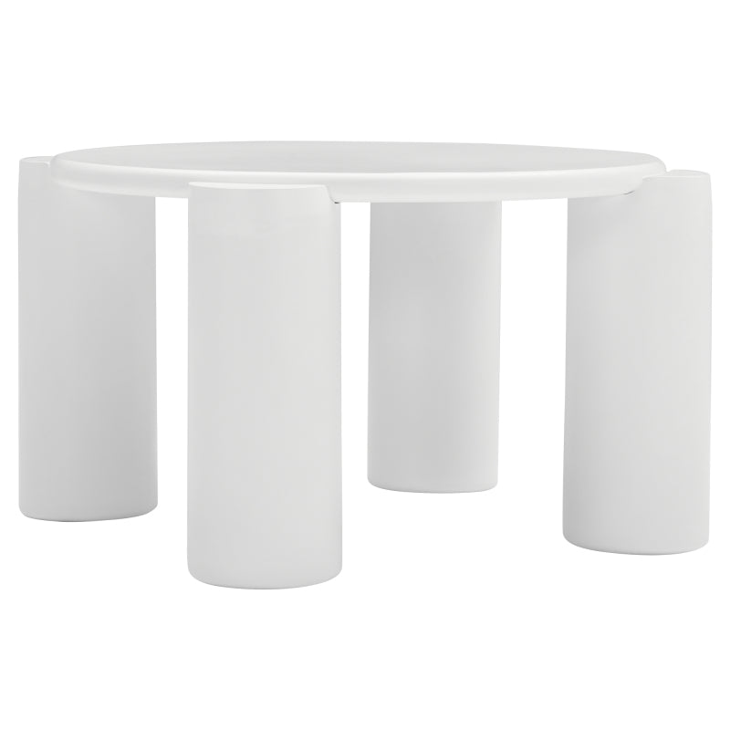 White Cloud Couchtisch, moderner Couchtisch mit 4 stabilen Stützbeinen, kleiner weißer Couchtisch, runde Kante, passt gut in Wohnzimmer, Schlafzimmer, Balkon, Terrasse
