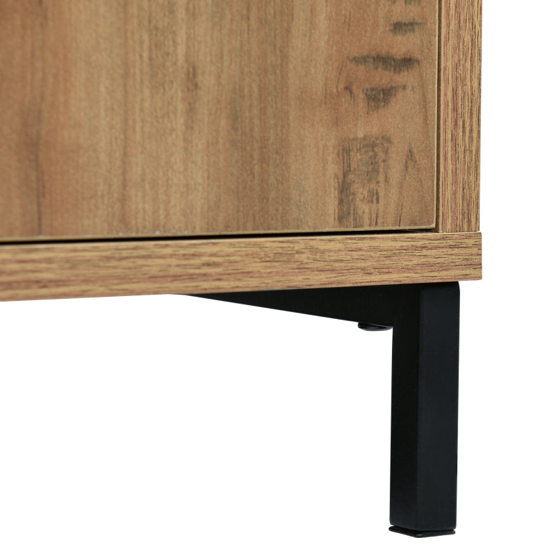 Kommode mit 2 Türen und 3 Schubladen, 120 x 40 x 76 cm in Dunkle Eiche, Verstellbare Ablage, Sideboard Highboard für Schlafzimmer & alle Wohnräume