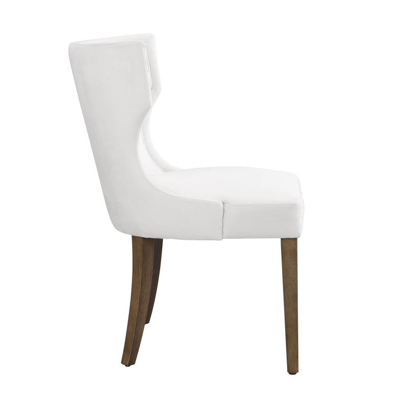 Esszimmerstuhl aus Samt, 2er-Set mit Massivholzbeinen, dickem Kissen, verstellbaren Beinen, Beige