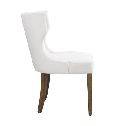 Esszimmerstuhl aus Samt, 2er-Set mit Massivholzbeinen, dickem Kissen, verstellbaren Beinen, Beige