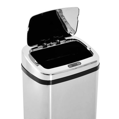 Mülleimer Automatik mit Sensor Abfalleimer Küche Edelstahl 50/68L Silber (50L)